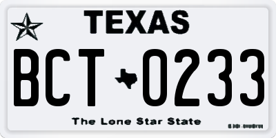 TX license plate BCT0233