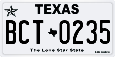 TX license plate BCT0235