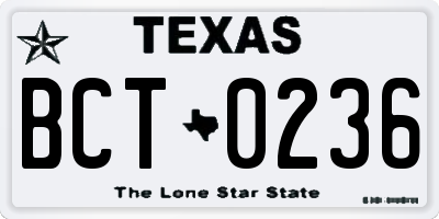 TX license plate BCT0236