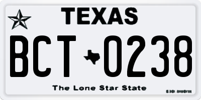 TX license plate BCT0238