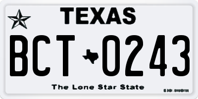 TX license plate BCT0243
