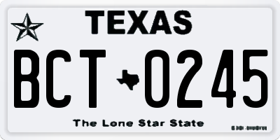 TX license plate BCT0245