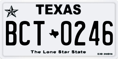 TX license plate BCT0246