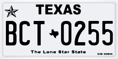 TX license plate BCT0255