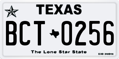 TX license plate BCT0256