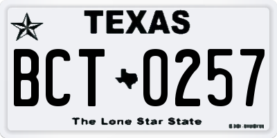 TX license plate BCT0257