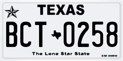 TX license plate BCT0258