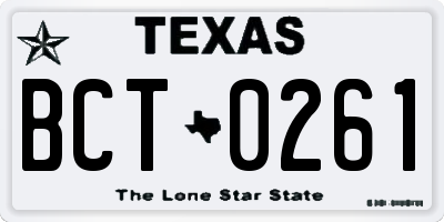 TX license plate BCT0261