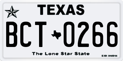 TX license plate BCT0266