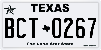 TX license plate BCT0267