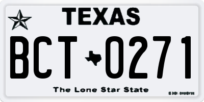 TX license plate BCT0271