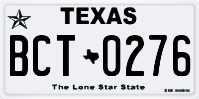 TX license plate BCT0276