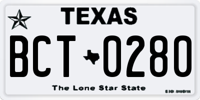 TX license plate BCT0280