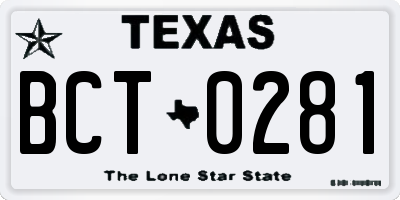 TX license plate BCT0281
