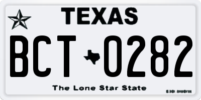 TX license plate BCT0282