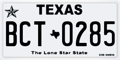 TX license plate BCT0285