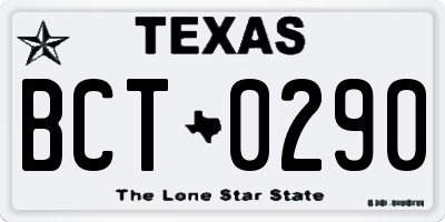 TX license plate BCT0290