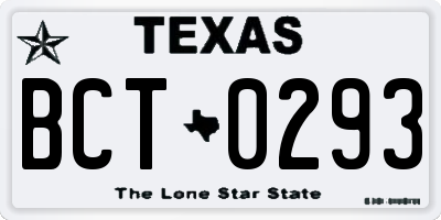 TX license plate BCT0293