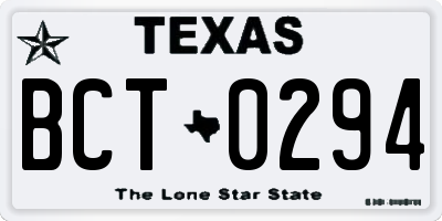 TX license plate BCT0294