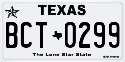 TX license plate BCT0299