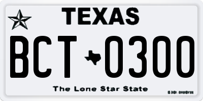TX license plate BCT0300