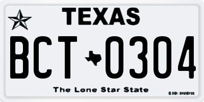 TX license plate BCT0304
