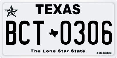 TX license plate BCT0306