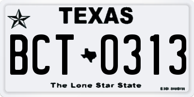 TX license plate BCT0313