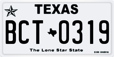 TX license plate BCT0319