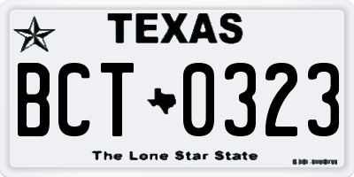 TX license plate BCT0323