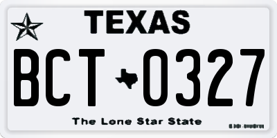 TX license plate BCT0327