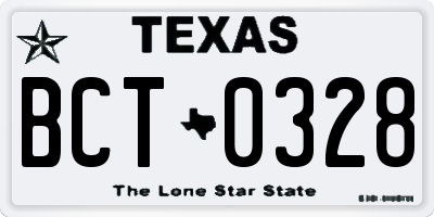 TX license plate BCT0328