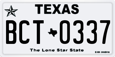 TX license plate BCT0337