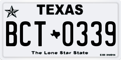 TX license plate BCT0339