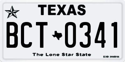 TX license plate BCT0341