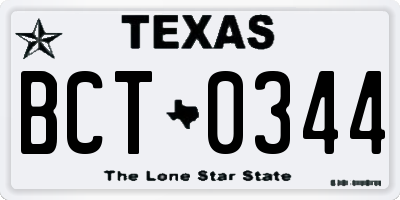 TX license plate BCT0344