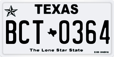 TX license plate BCT0364