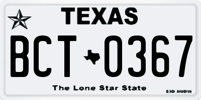 TX license plate BCT0367