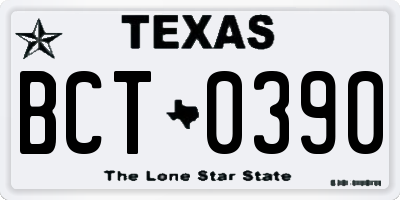 TX license plate BCT0390