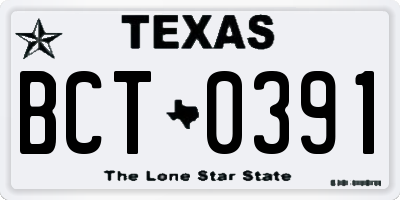 TX license plate BCT0391