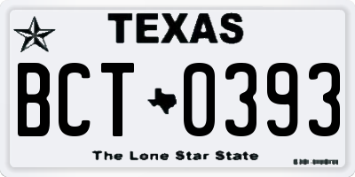 TX license plate BCT0393