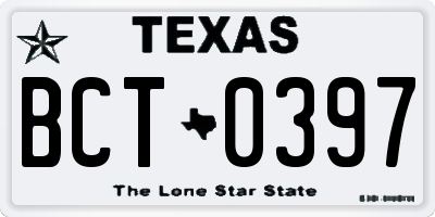 TX license plate BCT0397