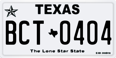 TX license plate BCT0404