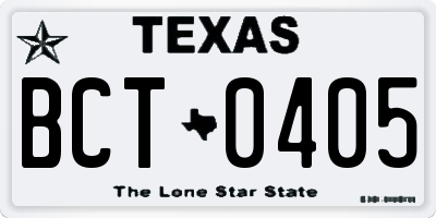 TX license plate BCT0405