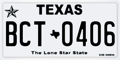 TX license plate BCT0406