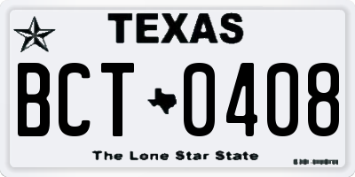 TX license plate BCT0408