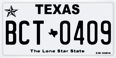 TX license plate BCT0409