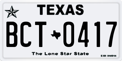 TX license plate BCT0417
