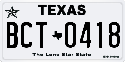 TX license plate BCT0418