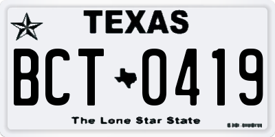 TX license plate BCT0419